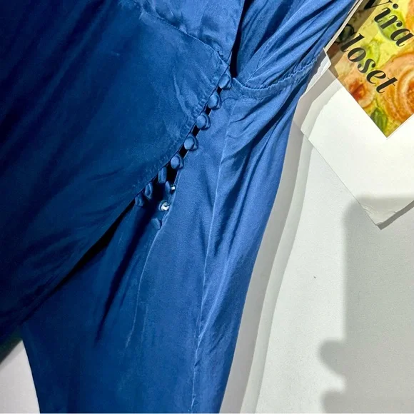 Young Fabulous & Broke NWT Wrap Royal Jewel Blue Mini V-Neck Mini Dress - Picture 16 of 16